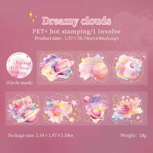 1 rol aquarel tie-dye folie decoratieve tape, Galaxy thema Engels alfabet voor scrapbooking