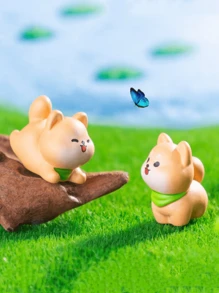 6/15 可爱的小狗雕像，DIY 园艺和景观装饰，适用于花园和花盆装饰、桌面和汽车装饰品 - 彩色 - 查看 10