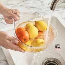 Ergonomic Rice And Vegetable Colander Multipurpose Plastic Drain Basket For Food Washing - Trong sáng - Xem 9