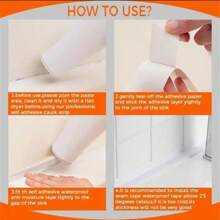 1 pezzo di Nastro sigillante in PVC impermeabile e antimuffa, Nastro autoadesivo per crepe di lavandini, Nastro sigillante per bordi di cucina, bagno e vasca da bagno