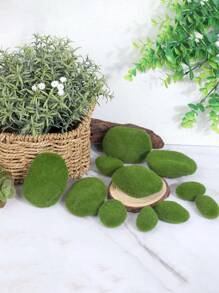5 件 4 种尺寸人造苔藓岩石装饰、绿苔球、苔藓石、绿苔覆盖石、假苔藓装饰，用于插花、仙女花园和工艺品 - 綠色 - 查看 8