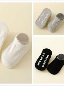 3 双婴儿防滑地板袜，圆点抓地短踝袜，纯色，可爱幼儿袜，适合新年和圣诞节 - 彩色 - 查看 12