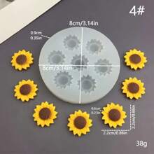 1PC 向日葵硅胶模具 DIY 工艺珠宝铸造工具香薰蜡烛制作、鞋饰艺术用品手工皂硅胶模具滴树脂模具石膏树脂滴胶制作工具家居装饰吊坠模具婚礼礼物家居装饰和手工礼品复杂花卉设计 - 白色 - 查看 8