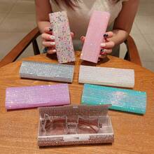 1pc Shiny Diamond-Shaped Multi-Function Storage Box, Suitable For Car Storage, Eyeglasses, Jewelry, Earphones, Cables