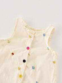 2 pièces/set Style coréen d'été pour bébé/fille. Top en coton brodé et short