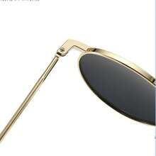 1 件装金属圆形女士时尚眼镜适合热带海滩度假户外旅行购物街拍配件 - 灰色 - 查看 5