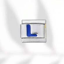 1 Peça Clássica de Cor Prateada Azul de 26 Letras de A a Z Links Italianos Pingente Adequado para Pulseira de Aço Inoxidável de 9mm, Acessório de Joalheria DIY