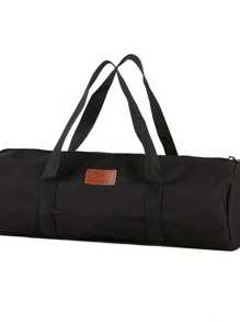 牛津布露营工具收纳袋 - 纯色运动风格圆筒行李袋，带拉链封口，普通防水，适用于帐篷钉、露营配件收纳袋，通用款