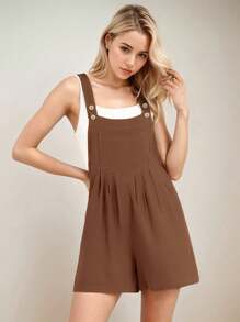 SANOPY Womens Overalls,Overalls For Women,Casual Suspender Trousers With Short, Light Sleeveless Romper Front Pockets - 棕色 - 查看 5