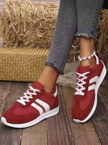 Leichte, einfarbig weiße Sneaker für Damen, Neue Mode Frühling/Sommer 2025, flache Lässig Sport Schuhe im Gump Stil, vielseitig einsetzbar