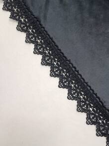 Elegant Lace Trim Solid Skirt, Side Split Half Slips Petticoat, Women's Underwear & Shapewear - Multicolor - View 7