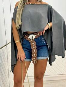 Top Faixa Cropped Capa Boho 4 Formas de Vestir