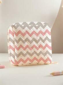 1pc/4pcs Striped Pattern Printed Large Capacity Makeup Bag Set, Portable Cosmetic Storage Box, Travel Toiletry Bag, Suitable For Beach, Swimming Pool, Swimwear And Travel Storage - Multicolor - View 5