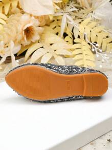 New Rhinestone Decor Children's Flat Shoes, Casual Daily Wear