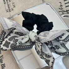 1pc Vintage Elegant Butterfly Claw Hair Clip With Bow Tie And Tassel, Suitable For Women And Girls, Paisley Boho Style Hair Accessory, Great For Vacation And Holiday Photos Accessories