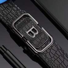 1 条新款鳄鱼纹男士皮带，无扣自动扣，商务休闲百搭裤带，适合青少年、夏季休闲、户外、运动、度假、旅行、毕业礼物、生日、日常穿着 - 彩色 - 查看 7