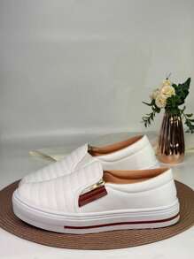 Hospital Shoes Women's Sneakers Slip On Casual Shoes With Zipper Comfortable Immediate Shipping - trắng - Xem 1