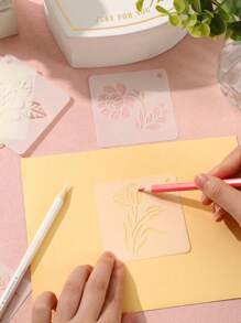 20pcs Floral Stencil Templates, Made Of PET Material, Reusable For Wall, Clothes, DIY, Books, Painting, Back To School Gifts,Back To School,School Supplies