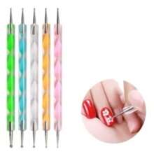 Kit With 15 Brushes + 10 Dotting Tools In 5 Manicure Brushes K&S Professional Manicure - trắng - Xem 5