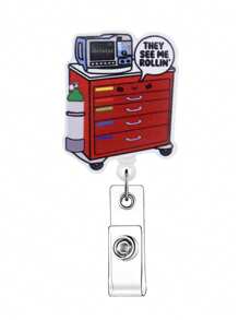 1pc Badge Reels Retractable Rotating Easy Pull Clip Badge Holders, ID Badge Holders Retractable With Clip, Cute Nurse Doctor Badge Reel For Student Meeting School Office,School Supplies,Back To School - one-size - View 9