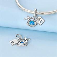 1pc 925 Sterling Silver Space Astronaut Charm Rocket And Planet Earth Charm Airplane And Suitcase Charm Star Moon Charm Suitable For Making Bracelets DIY Jewelry Making Charm Travel Gift Exquisite Women's Jewelry - Multicolor - View 8