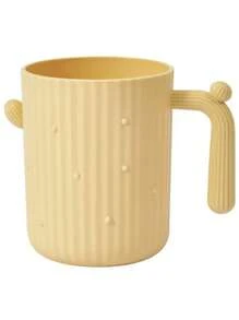 1pc Cactus Shaped Plastic Mouthwash Cup, Cute Toothbrush Holder With Handle, Ideal For Couples&Dorms, Durable&Easy To Clean, Perfect For Bathroom Essentials Storage, Bathroom Accessories Back To School