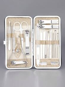 19pcs Nail Care Set, Stainless Steel Nail Clippers, Ear Pick, Manicure Tools For Home Use - Multicolor - View 8