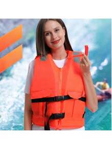 1pc High Buoyancy Life Jacket Vest, Extra Large Buoyancy Oxford Cloth Fishing Boat Adult Foam Life Vest - Multicolor - View 1