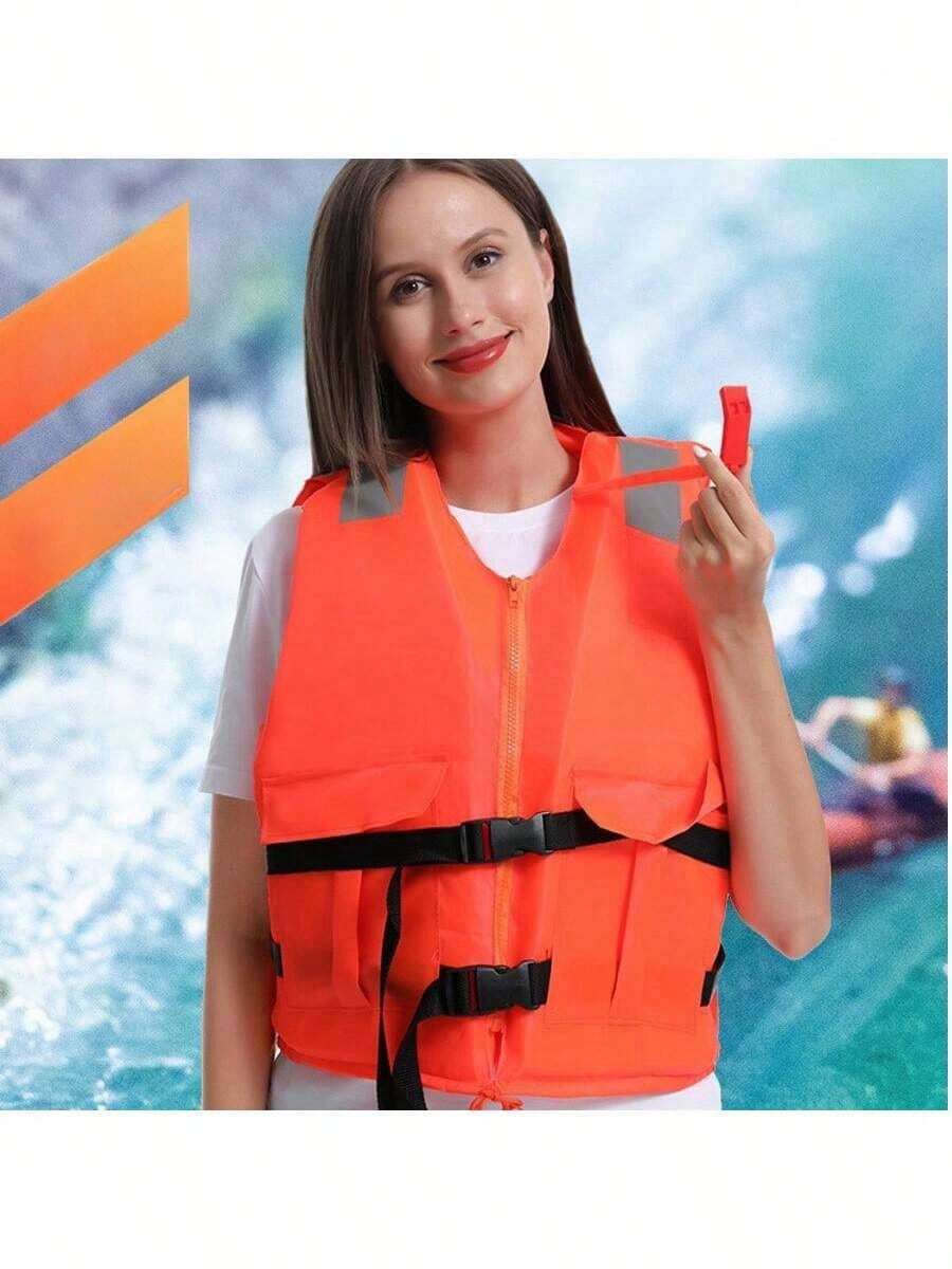 1pc High Buoyancy Life Jacket Vest, Extra Large Buoyancy Oxford Cloth Fishing Boat Adult Foam Life Vest - Multicolor - View 1
