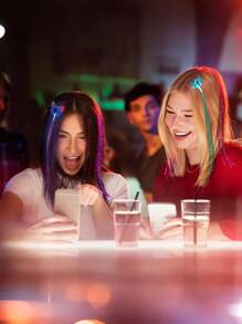 8pcs-Glow In The Dark Hair Extensions Clip, Luminous Colored Led Light Fiber Optic Hair Braid Barrettes, Party Butterfly Hair Clips Synthetic Neon Fake Hair Clips Highlight Hair Accessories For DIY Women, Music Festival Dance Floor Party Dress Up, Bar Concert, Beach Vacation Leisure Cruise Party, Gift To Friends, Nightclub Disco,Back To Classroom Party Favors, Everyday Fashion Accessory - Multicolor - View 5