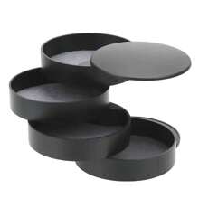 1pc Creative Rotating Jewelry Box, Multi-Layer Velvet Dust-Proof Jewelry Storage Box, With Hand Accessories & Jewelry Box