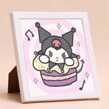 Sanrio 1 szt. Sanrio Cinnamoroll Diamentowy Zestaw Malarski DIY Z Ramą, Ręcznie Robione Diamentowe Rzemiosło Artystyczne, Prezent