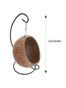 Cama de coco para hámster, refugio de hámster natural de coco, hamaca de suspensión, cama de cáscara de coco para hámster con almohadilla térmica para pequeños animales. (Nota: Las cáscaras de coco son productos naturales y los arañazos en el interior son normales.)