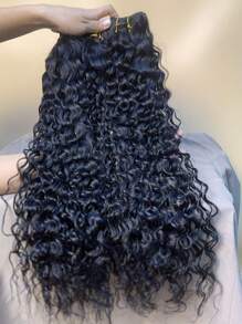 BINF Water Wave Human Hair Bundles 100% Brazilian Raw Human Hair 1/2/3/4 Bundles For Women 15A Soft Smooth Human Hair Bundles - Natural Black - View 2