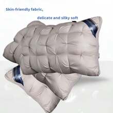 Queen Pillow 2-Piece Set, Queen 2-Piece Pillow, Suitable For Side Sleeping, Abdomen And Back Sleeping, Fluffy Down Instead Of Microfiber Filled Pillowsmother Day Gift - 灰色 - 查看 6