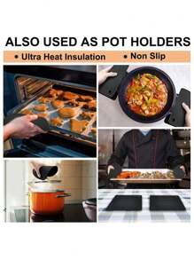 4pcs Black Heat Resistant Placemat Tabletop Coasters