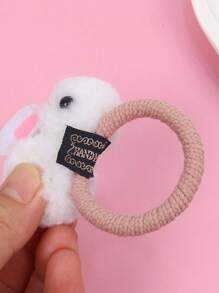 1pc Rabbit Cartoon Hair Scrunchie, Kids Hair Accessories, Cute Hair Tie For Girls