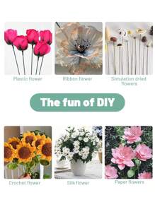 50pcs/100pcs Floral Stem,Green Flower Stem Sticks DIY Floral Material Handmade Wire Stem Accessories,Waterproof Iron Wire For Easter Decorations And Handmade Projects,Mother's Day Decoration,For Wedding Bouquet DIY Crafts And Flower Arrangement Decoration Accessories Gifts Birthday Graduation