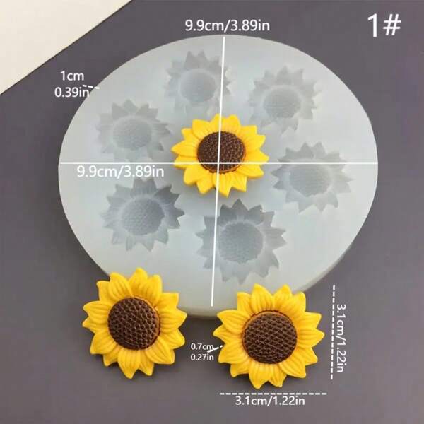 1 molde de silicona con diseño de girasol para hacer manualidades, herramienta para hacer velas perfumadas, decoración de zapatos, suministros de arte, jabón hecho a mano, molde para colada de resina, molde para glaseado, decoración del hogar, colgante, regalo de boda y manualidades con un diseño floral intrincado