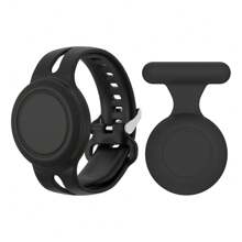 Wasserdichtes Silikonarmband kompatibel mit Airtag Antiverlust-Gerät, Stiftschnallenschutzgehäuse aus Silikon, farbige Silikonversion, weiches Silikon, wasserdicht, staubdicht, kratzfest, super süß und interessant, enthält 2 Silikonhüllen (Hinweis: Nur die Schutzhülle ist enthalten, Airtags sind nicht enthalten)