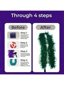 2 件/套人造彩色羽毛围巾 6.6 英尺女士羽毛围巾，适用于舞蹈婚礼派对万圣节、舞台装饰节日派对头饰配饰服饰配件、围巾装饰，适合生日派对、万圣节、圣诞节、赛马、茶会、除夕、音乐会和家居装饰、舞蹈婚礼、舞台表演、狂欢节服装及配饰、派对用品、送礼的理想选择 - 彩色 - 查看 3