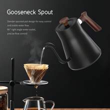 0.9L Electric Gooseneck Kettle: 1200W, Stainless Steel Inner, With NTC Temperature Control, LCD Display, And Auto Shut - Off For Pour - Over Coffee And Tea - Black - View 4