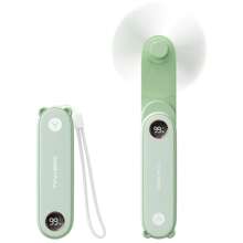 sweetfull 1500mAh wiederaufladbarer Mini-Handventilator, tragbarer Mini-Handventilator mit USB-Aufladung, LED-Anzeige und integriertem Blitzlicht, 2-in-1 faltbarer Persönlicher Ventilator, kompakte Hosentaschengröße für Reise und Outdoor, 1500mAh Lithium-Akku, einfache Knopfsteuerung