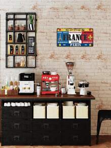 1 pièce Plaque d'immatriculation métallique vintage des villes françaises de 6*12 pouces - Décoration murale d'art rétro pour la maison, le garage, le café, le restaurant, le bar - Plaque souvenir de la France distresssée avec des icônes culturelles - Affiche et impression sans cadre, autres thèmes - Multicolore - Voir 3