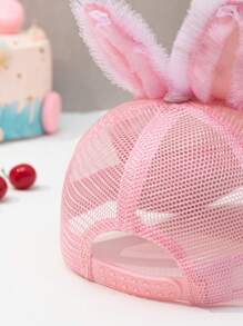 1pc Adjustable Children Rabbit Design Cute Duck Bill Cap, Adorable Baseball Hat For Girls, Suitable For Everyday Wear - Bunny Baseball Cap - View 10