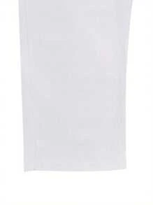 Men's Breathable Linen Pants Solid Color Drawstring Waist Casual Straight Leg Trousers For Summer - 白色 - 查看 6