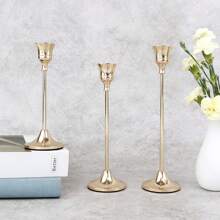 12 件优雅浪漫的欧式晚餐蜡烛、婚礼装饰、6 件餐桌中心装饰烛台、锥形金属烛台、房间和家居装饰