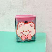 双孔铅笔，可爱动物卡通风格，无需电源，耐用便携，适合学校礼物、课堂奖励、文具用品 - 彩色 - 查看 14