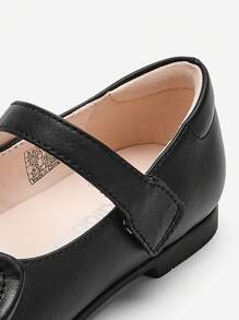 Balabala Mary Jane Flats - Cute Bow Decor Adjustable Strap Dress Shoes For Kids - Black - View 12