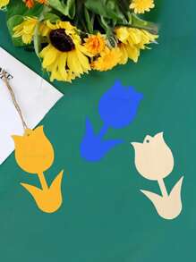 10pcs Floral Wooden Cutouts With Holes For DIY Crafts - Perfect For Home Decor, Painting Projects & Special Occasions Like Valentine's, Easter, Mother's Day, Birthdays & Weddings, Perfect For Thanksgiving